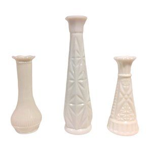 Milk Glass Vintage Bud Vase Set of 3